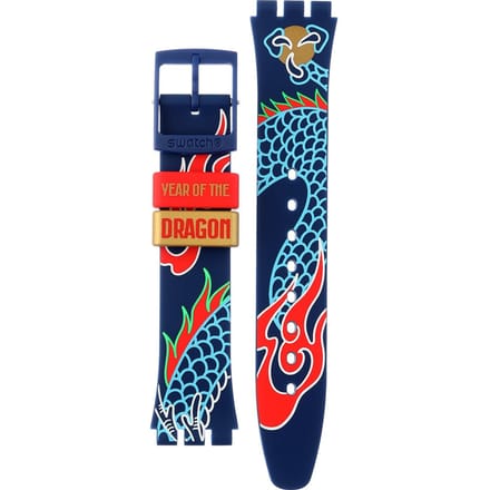Swatch Plastic - Originals Medium (34mm) /Access/Solar/Musicall/Stop - G/SK/SL/SR/SS/SO28 ASO28Z125 SO28Z125 Dragon in waves Horlogeband