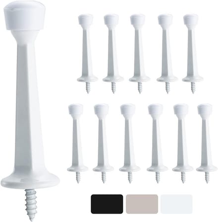 Deurstopper Zwaar 3 inch - 12 Stuks - Solide Metaal met Rubberen Tip voor Wand- en Deurbescherming