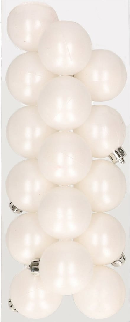 16x stuks kunststof kerstballen wit 4 cm - Onbreekbare plastic kerstballen - Kerstboomversiering