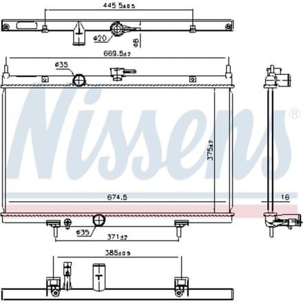 Radiator, motorkoeling NISSENS 606768