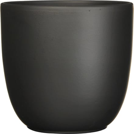 Mica Decorations Plantenpot/bloempot Tusca - Zwart - keramiek - mat - D25/H23 cm