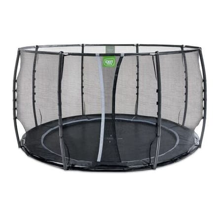 EXIT Dynamic Trampoline ø366cm - met Veiligheidsnet - Groundlevel - groundlevel Trampoline - Rond - Voor Kinderen - Zwart