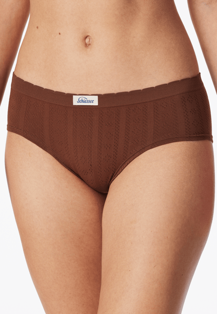 Naadloze ajour-panty, donkerbruin - Revival Alma 40