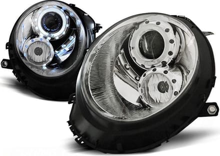 Koplampen BMW MINI (COOPER) 06-14 ANGEL EYES CHROOM