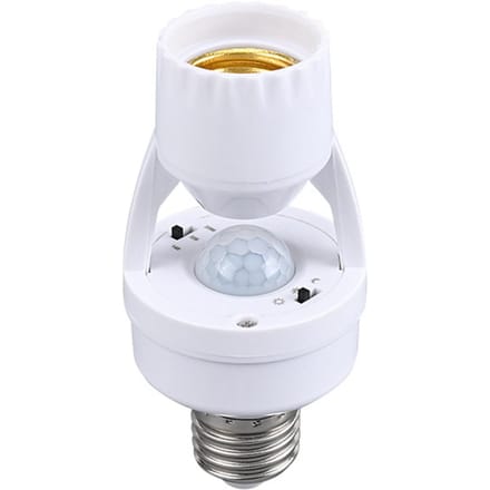 E27 Bewegingssensor Lamphouder LED Lampvoet Adapter PIR E27 Lampvoet voor Trap Garage wit