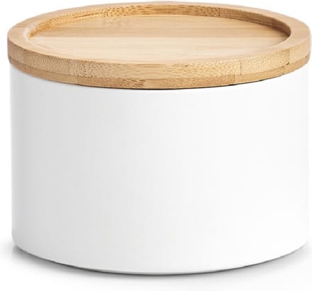 Zeller Voorraad blik - wit - metaal - 13 x 9,5 cm - 1,6L - snoeptrommels