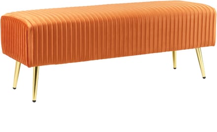 PATERSON - Voetenbankje - Oranje - Fluweel