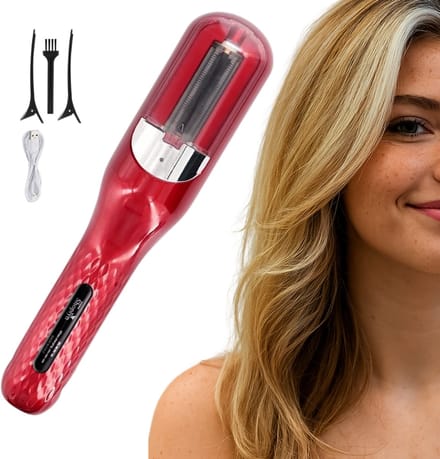 Split Ender voor Gespleten Haarpunten Incl. 5 Accessoires - Multistyler Split Remover Draadloos - Split End Trimmer - Rood