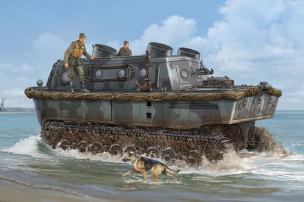 HobbyBoss Modelbouwpakket Militaire voertuigen - 82465 German Land-Wasser-Schlepper - Early Type Plastic - 1:35 - Modelbouw