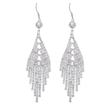 Fako Bijoux® - Oorbellen - Strass & Kristal Bling - Zilverkleurig