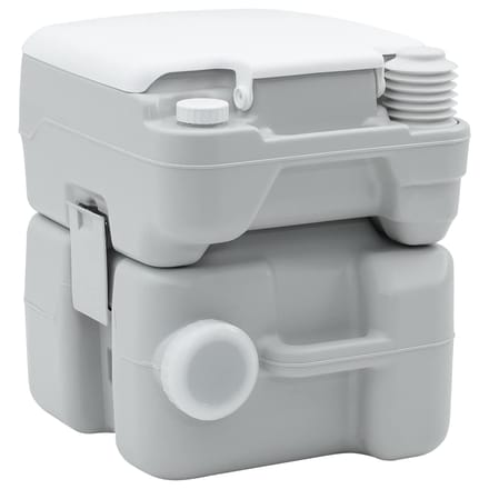 Toilette de Camping Portable Gris et Blanc 41,5 x 36,5 x 42 cm Polyéthylène