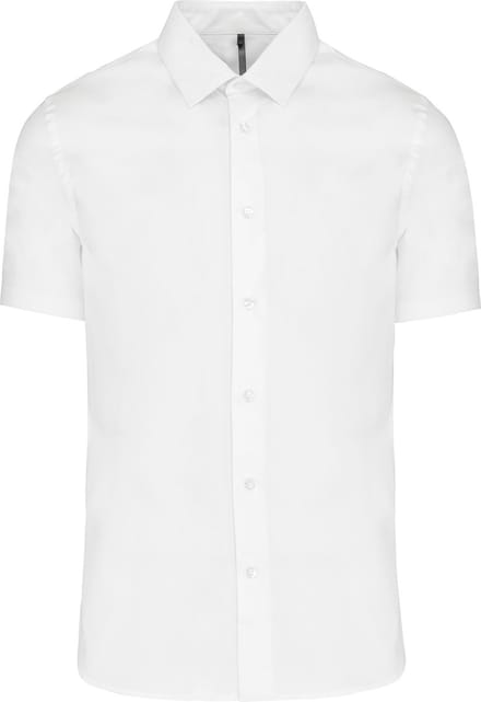 Heren stretch overhemd korte mouwen merk Kariban maat M Wit