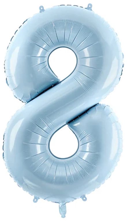 8 Jaar Cijfer Ballon Lichtblauw Leeg 72cm