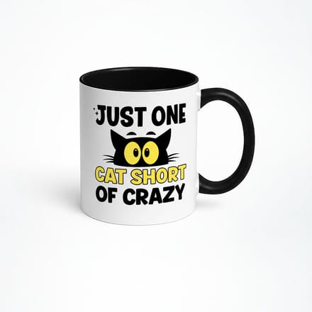 Just One Cat Short of Crazy Mok - Grappige Katten Mok