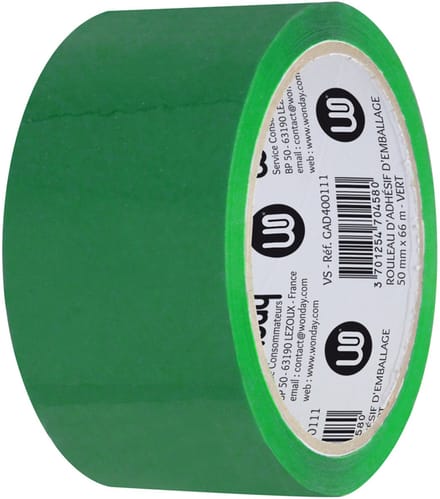 Wonday verpakkingstape, van PP, 50 mm x 66 m, groen