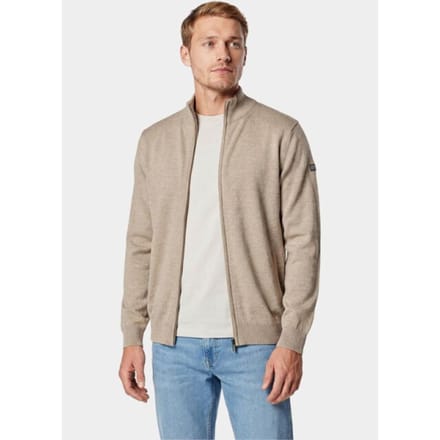 Baileys Vest Fine Knit Full Zip Taupe / male