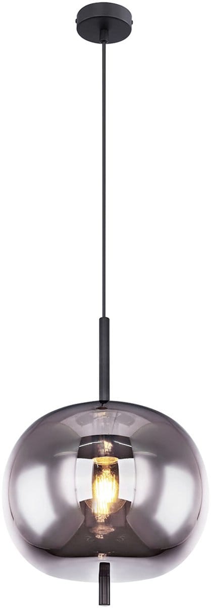 Globo - hanglamp - Blacky - zwart - glas smoke glas - Ø 30cm - E27 - 15345H1