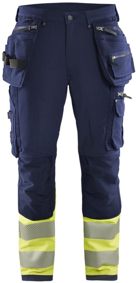 Blaklader High Vis 4-weg-stretch werkbroek 1993-1642 - Marine/High Vis Geel - D108