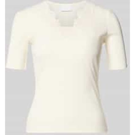 T-shirt in riblook met kant