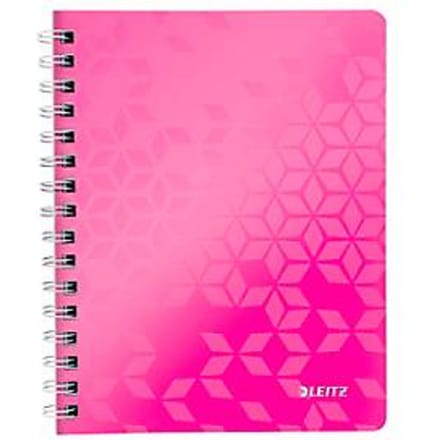 Leitz WOW collegeblok, DIN A5, 80 gelinieerde vellen, transparante pocket, FSC®-gecertificeerd, roze