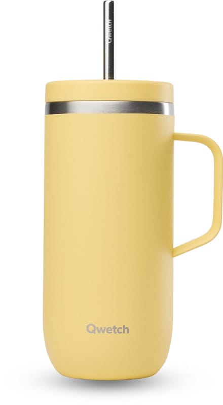 Qwetch Cold Cup Geïsoleerd met Handvat - Pastel Citroen