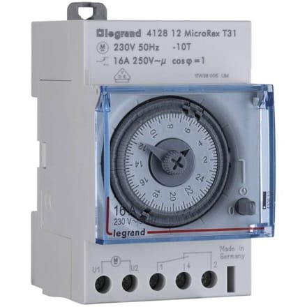 Legrand 412812 DIN-rail schakelklok Analoog 230 V 4000 W