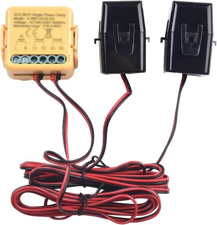Energiemonitor - Stroommeter kWh - Realtime Bewaking - App Bediening Tweeweg - 12 x 8 x 4 cm - Zoals Afgebeeld