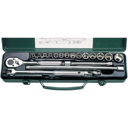 Dopsleutelset HANS 3/8 inch 6-kant 19 Stuk