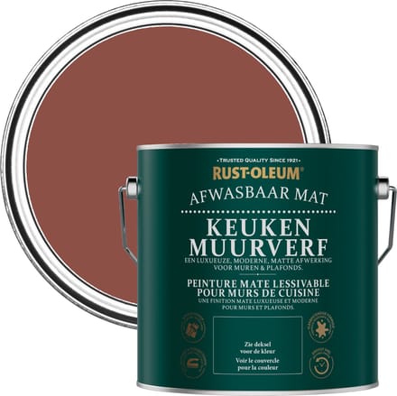 Rust-Oleum Rood Keuken muurverf - Baksteenrood 2,5L