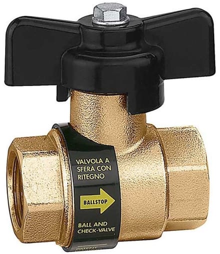 Caleffi 3230 Ballstop kogelkraan 3/4" 2x binnendraad met ingebouwde keerklep en vlinderhendel