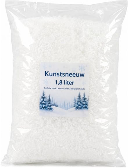 Bellatio Design Kunstsneeuw - 1.8 liter - wit - in zak - nepsneeuw