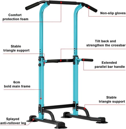 Verstelbare Power Tower Optrekstang voor Thuis en Fitness - Krachttraining en Dips