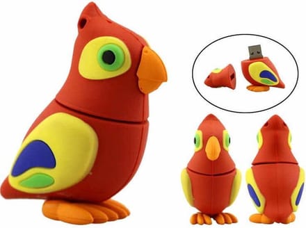 Vogel usb stick 128GB 3.0 -1 jaar garantie – A graden klasse chip - papegaai
