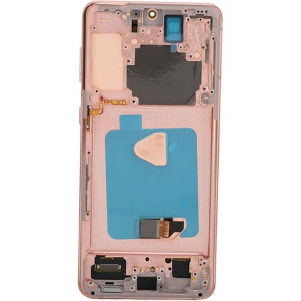 Telefoon Vervangingsscherm 6,7 Inch LCD Touch Digitizer Display Assemblage met Vingerafdruk Frame Gereedschapskit voor Galaxy S21 rosé gouden kleur
