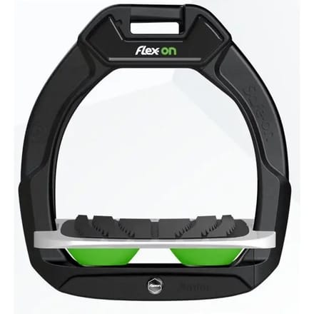 Veiligheidsstijgbeugels Paardrijden Ingelogd Grip Zwart/Grijs/Groen Flex-On Safe-On