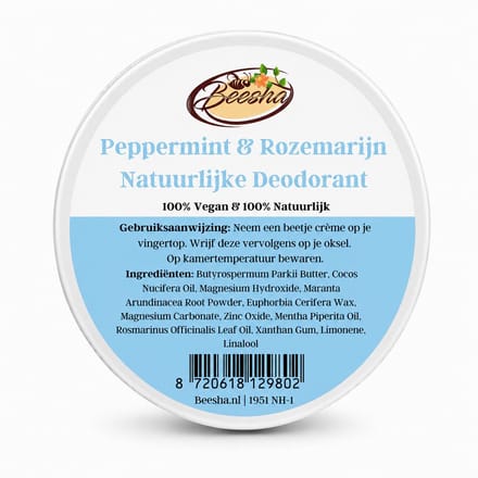 Beesha - Natuurlijke Deodorant Peppermint & Rozemarijn
