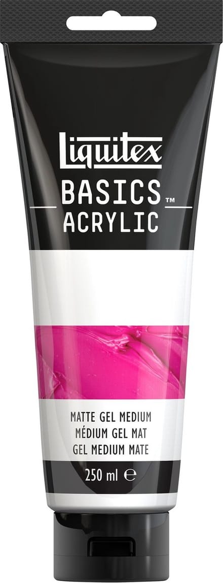 Liquitex 8870311 Basics Matte Gel Medium 250 ml Tube – Mat acryl gel medium, modellerend & mengbaar