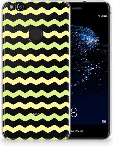 Back Cover voor Huawei P10 Lite TPU bumper Waves Yellow
