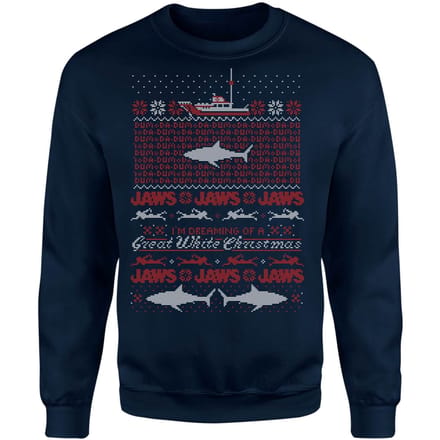 Jaws Great White Kersttrui - Navy - M