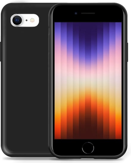 Hoesje geschikt voor iPhone SE 2022 - Liquid Back Case Cover Zwart