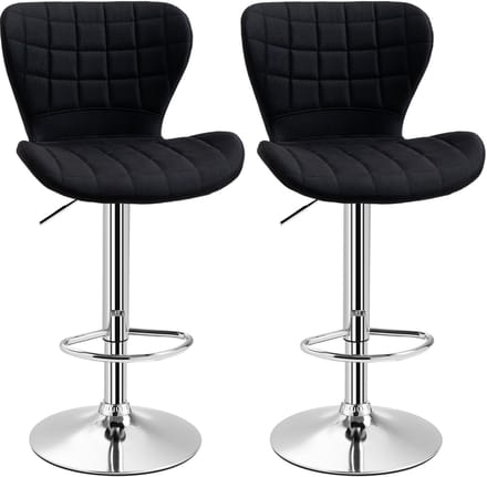 HOMCOM-Barkruk-Linnen-47x51.5x111.5cm-Zwart