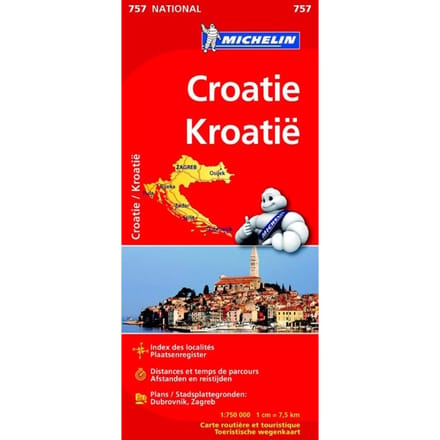 Michelin Wegenkaart 757 Kroatië - Nationale Kaarten Michelin