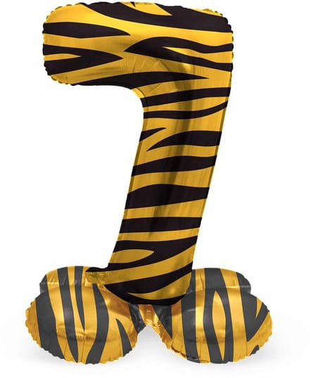 Staande Folieballon Cijfer 7 Tiger Chic - 72 cm
