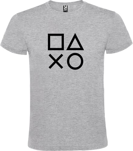 Grijs T-shirt ‘PlayStation Buttons’ Zwart Maat M
