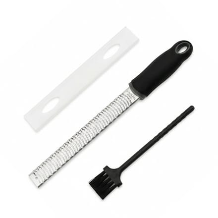 Multifunctionele Handrasp - Zester - Kaasrasp - Knoflookrasp - Citroenrasp - Gemberrasp - Langwerpig - Zwart