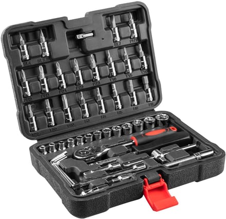 Top Tools Serie - Dopsleutelset - 1/4" - 49 Stuks - Inclusief Grijphendel