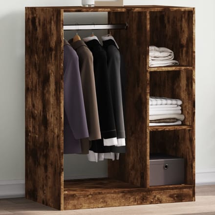 vidaXL - Kledingkast - 77x48x102 - cm - bewerkt - hout - gerookt - eikenkleurig
