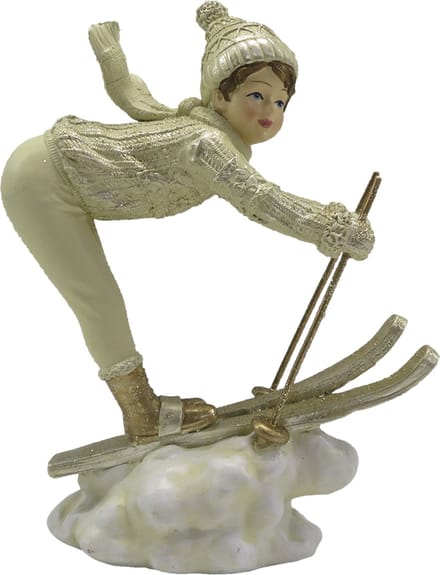 Clayre & Eef Beeld Kind 19 cm Beige Goudkleurig Kunststof