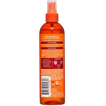 Cantu Shea Butter Hair Moisturizing Curl Activator Cream + Comeback Curl Next Day Curl Revitalizer 355 ml + 355 ml