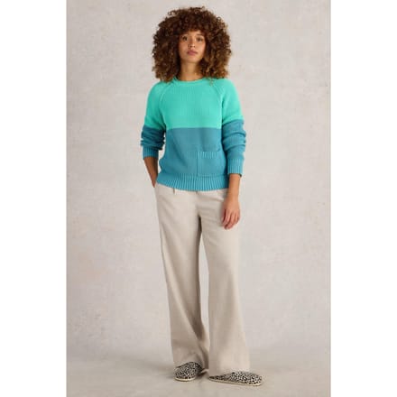 White Stuff Bailey Cotton Jumper Blue Multi Taglia: 16 | Maglioni a maglia Outlet | Donna | Blu